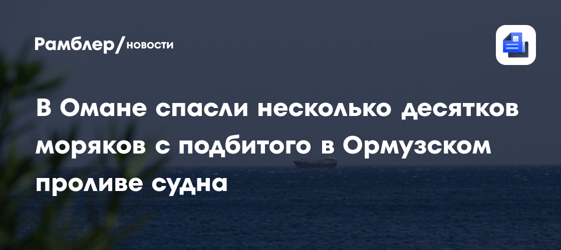 В Омане спасли несколько десятков моряков с подбитого в Ормузском проливе судна