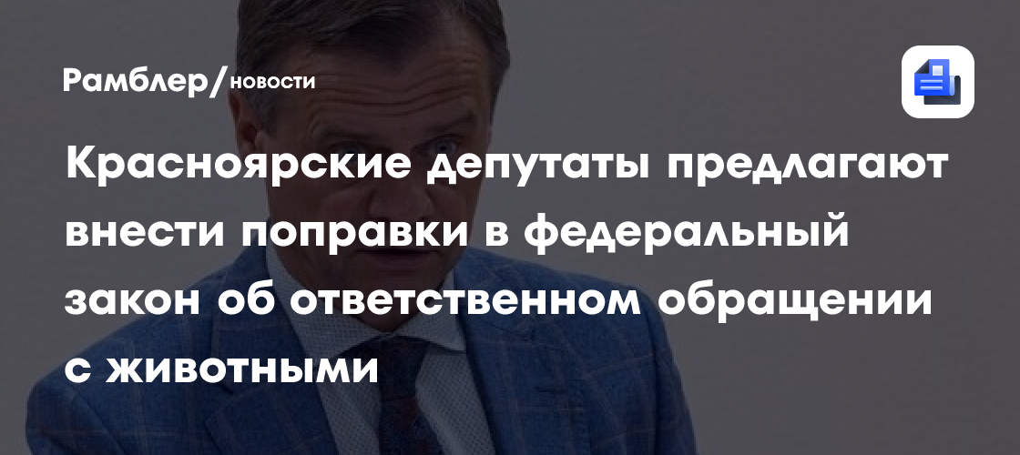 Депутаты предлагают внести поправки в федеральный закон об ответственном обращении с животными
