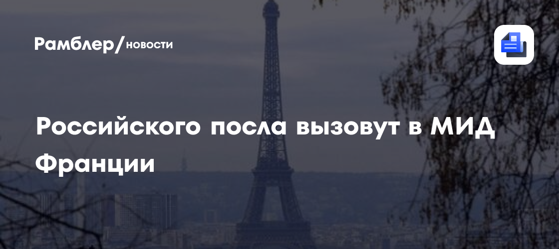 Российского посла вызовут в МИД Франции