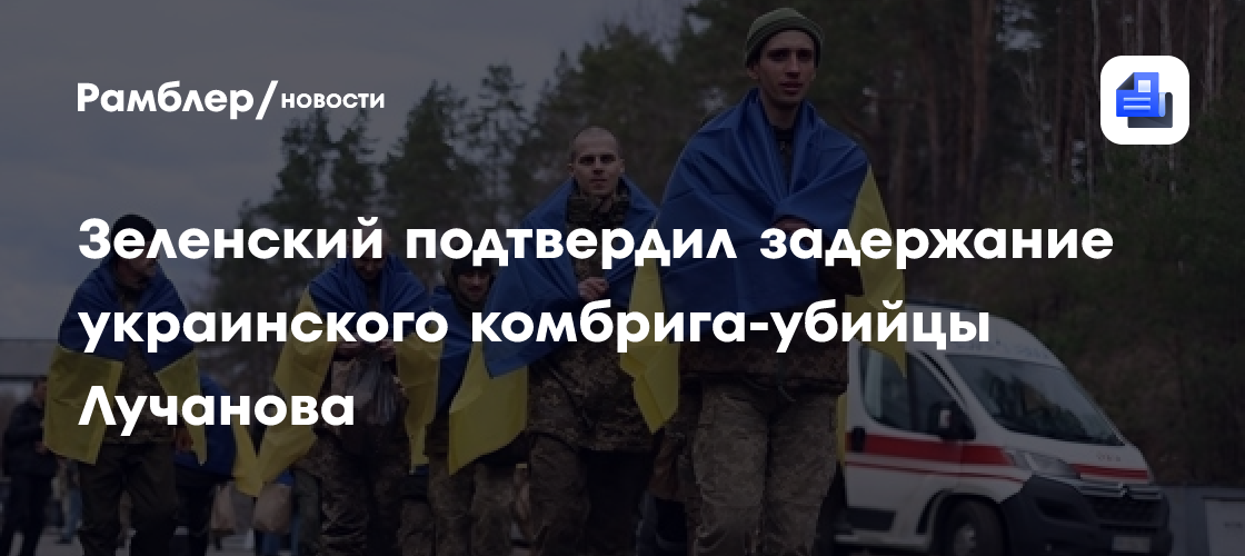 Зеленский подтвердил задержание украинского комбрига-убийцу Лучанова