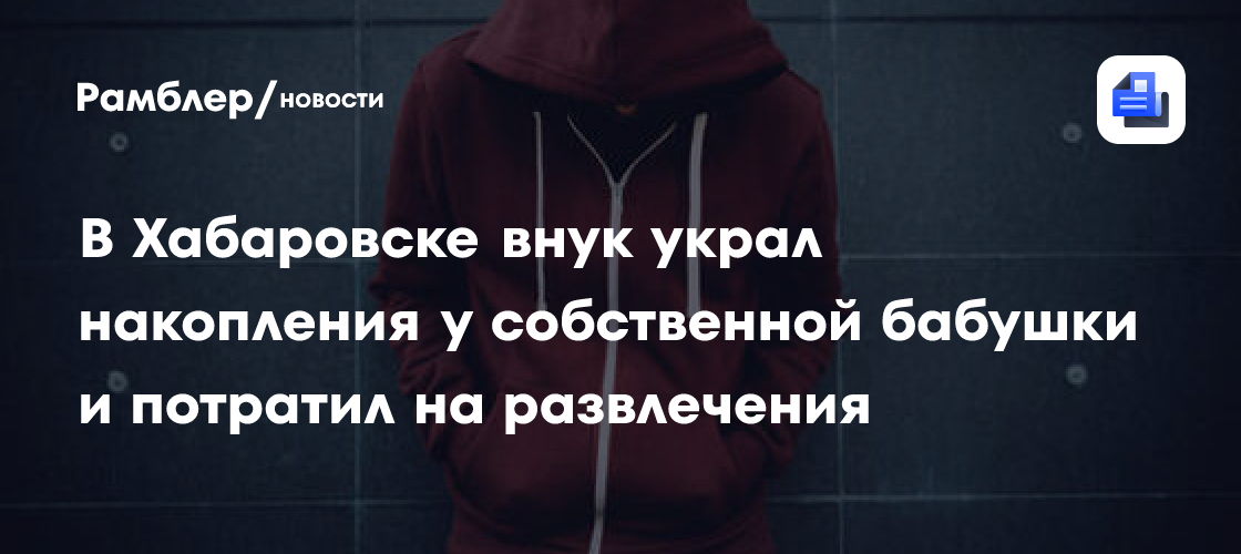 В Хабаровске 20-летний студент похитил деньги у бабушки на развлечения