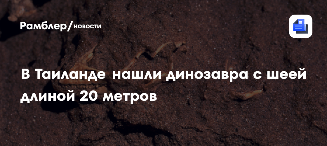 В Таиланде нашли динозавра с шеей длиной 20 метров