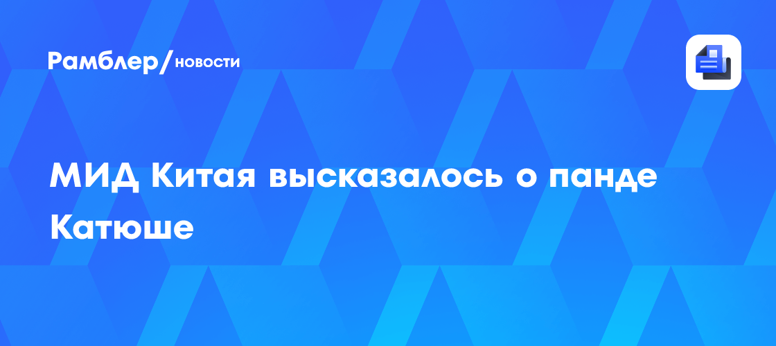 МИД Китая высказалось о панде Катюше