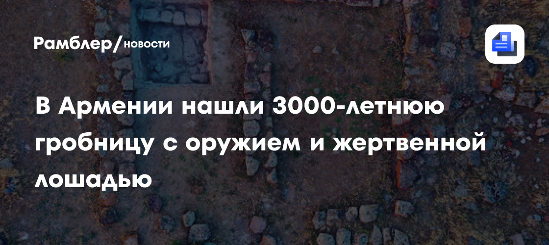 В Армении нашли 3000-летнюю гробницу с оружием и жертвенной лошадью