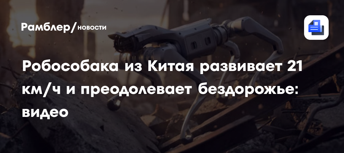 Робособака из Китая развивает 21 км/ч и преодолевает бездорожье: видео