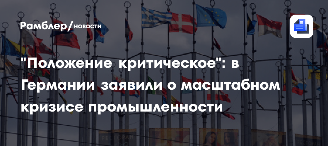 "Положение критическое": в Германии заявили о масштабном кризисе промышленности