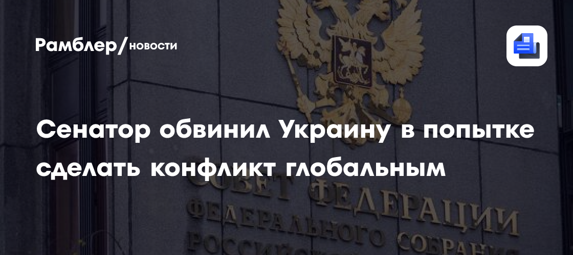 Сенатор обвинил Украину в попытке сделать конфликт глобальным
