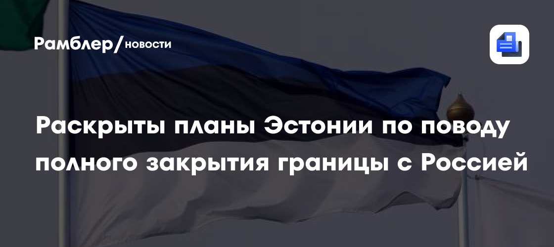 Раскрыты планы Эстонии по поводу полного закрытия границы с Россией