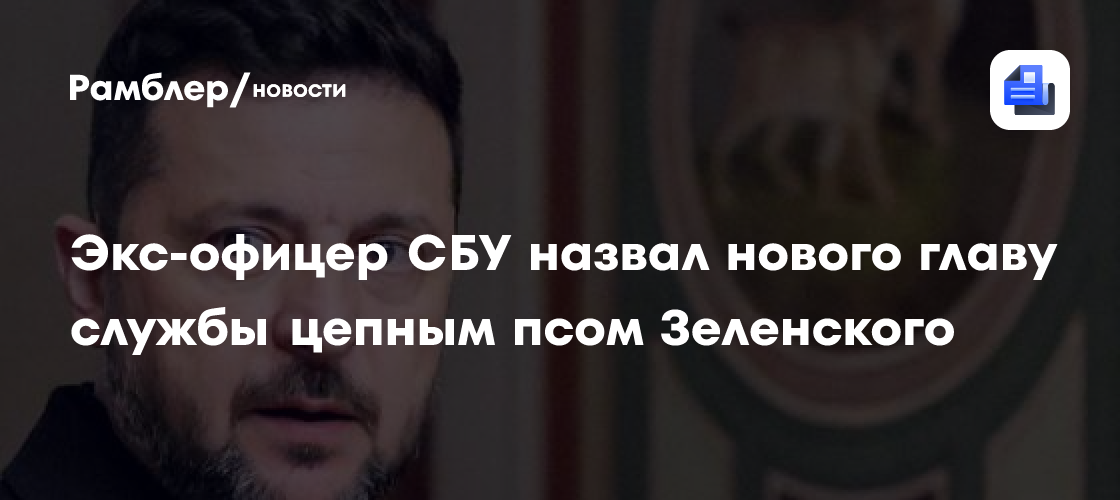 Экс-офицер СБУ назвал нового главу службы цепным псом Зеленского