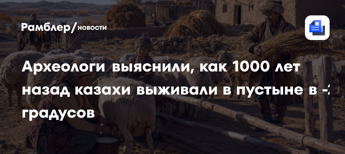 Археологи выяснили, как 1000 лет назад казахи выживали в пустыне в -26
