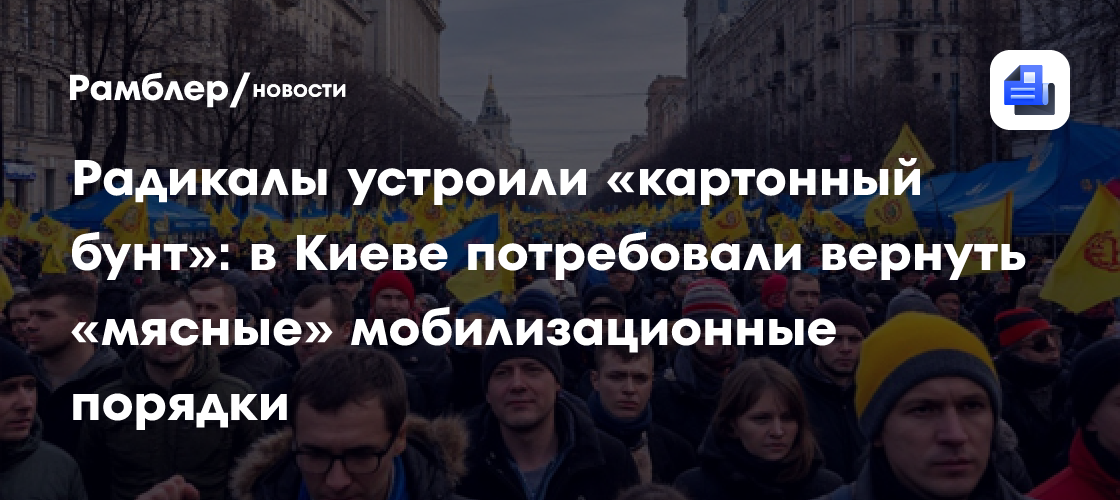 Радикалы устроили «картонный бунт»: в Киеве потребовали вернуть «мясные» мобилизационные порядки