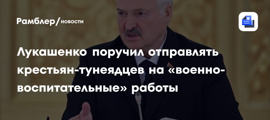 Лукашенко поручил отправлять крестьян-тунеядцев на «военно-воспитательные» работы