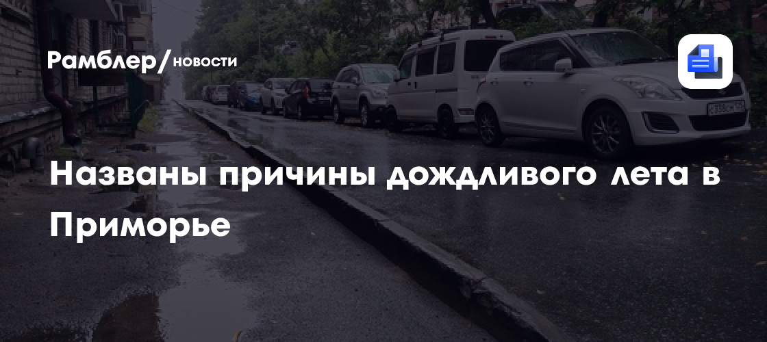 Названы причины дождливого лета в Приморье