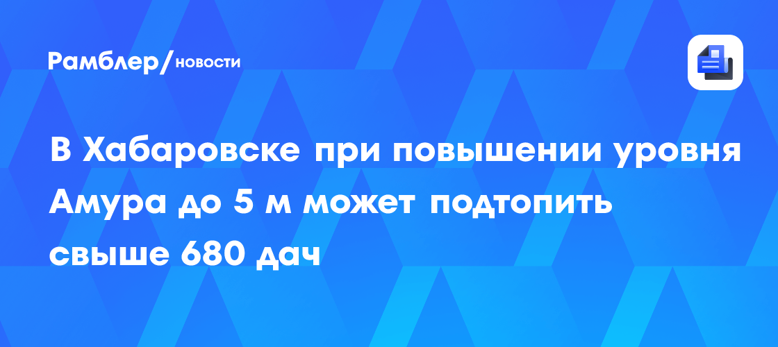 В Хабаровске при повышении уровня Амура до 5 м может подтопить свыше 680 дач