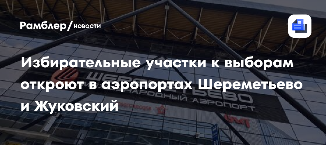 Избирательные участки к выборам откроют в аэропортах Шереметьево и Жуковский