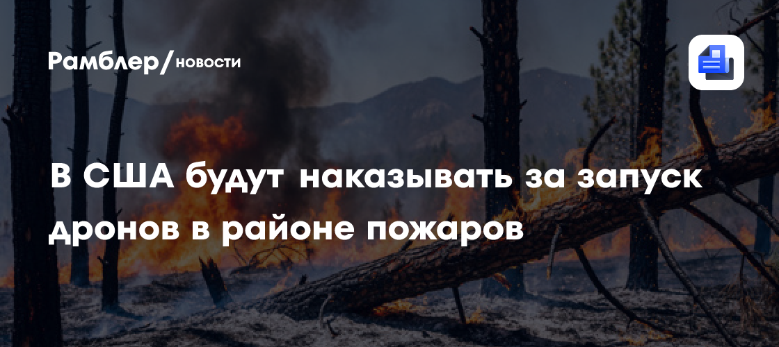 В США будут наказывать за запуск дронов в районе пожаров