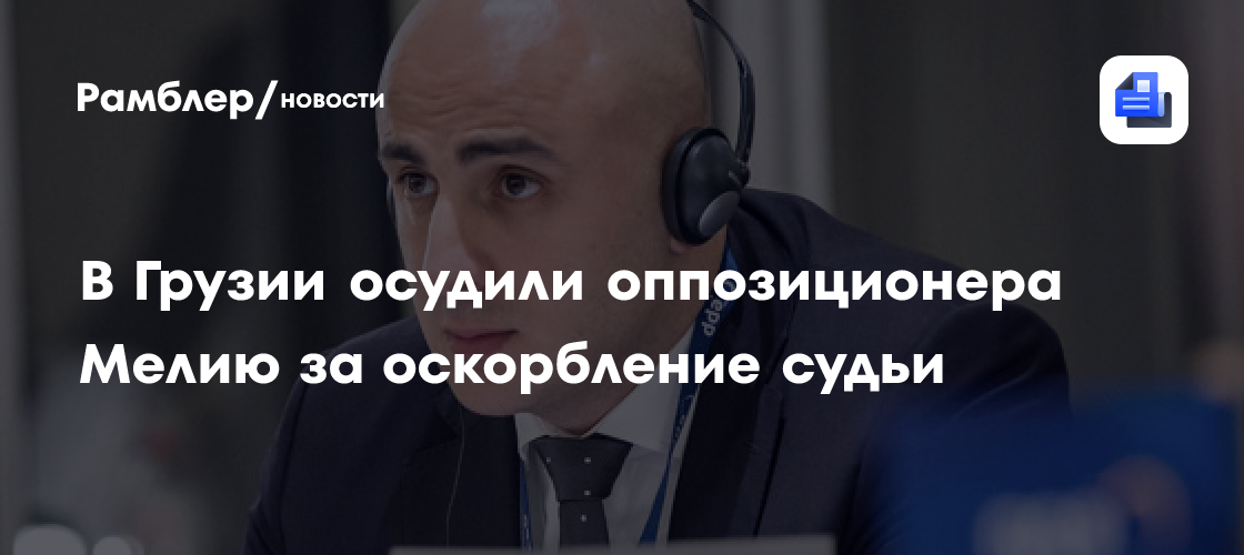 В Грузии осудили оппозиционера Мелию за оскорбление судьи