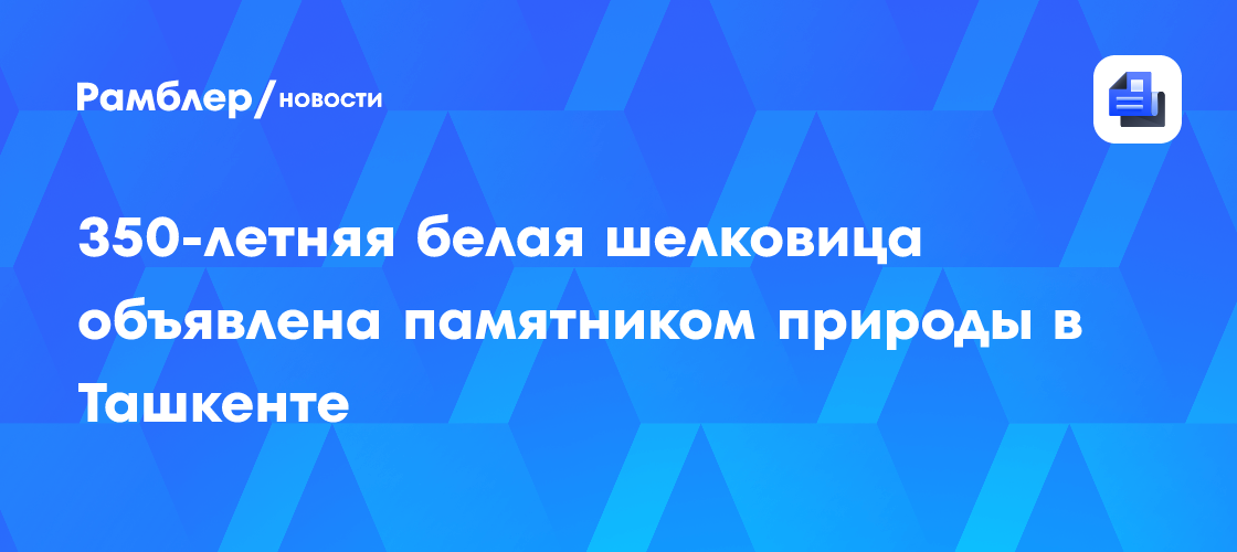 350-летняя белая шелковица объявлена памятником природы в Ташкенте